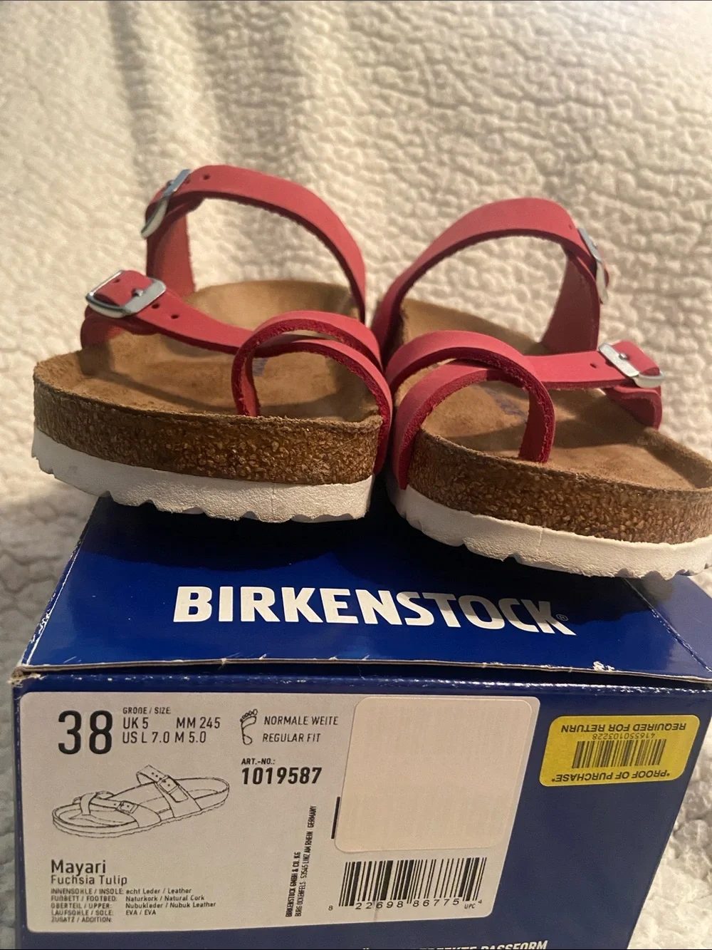 Birkenstock women’s Red uDouble-Strap Toe-Loop Sandals